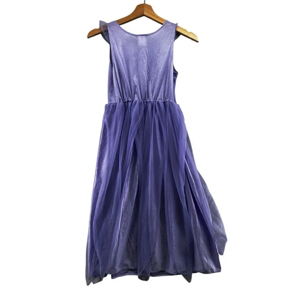 Disneyland Resort Tinker Bell Purple Sheer Dress Girls Size 10 Fairy Costume